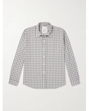 mfpen Executive Checked Cotton-Blend Poplin Shirt - Grey