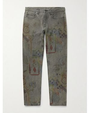 John Elliott The Daze Straight-Leg Printed Jeans - Grey