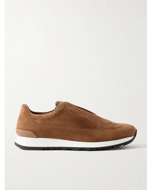 John Lobb Lift Suede Slip-On Trainers - Brown