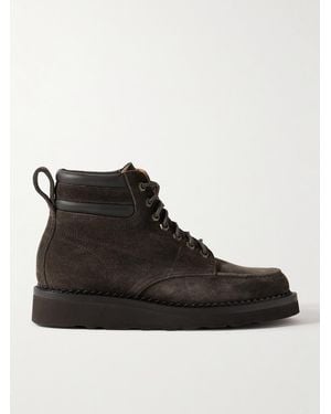 Yuketen Leather-trimmed Suede Boots - Black