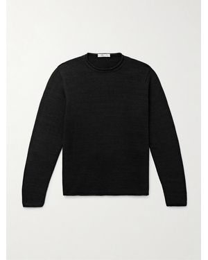 Inis Meáin Wool And Linen-Blend Sweater - Nero