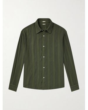 Massimo Alba Cotton Overshirt - Green