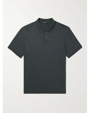 James Perse Luxe Lotus Cotton-jersey Polo Shirt - Black