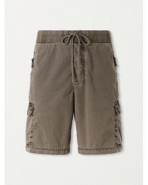 James Perse Straight-leg Stretch Cotton-poplin Shorts - Grey