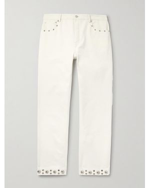 Valentino Garavani Straight-leg Embellished Jeans - Natural