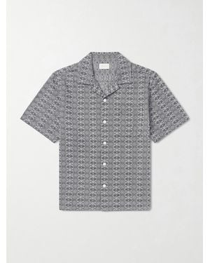 Aimé Leon Dore Novelty Camp-Collar Cotton-Jacquard Shirt - Grey