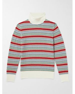 Loro Piana Rollkragenpullover aus Kaschmir mit Fair-Isle-Muster - Rot
