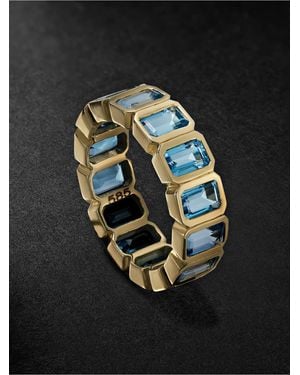 42 Suns 14-karat Gold Blue Topaz Eternity Ring - Black