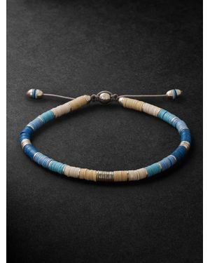 MAOR Rizon Sterling, Vinyl And Cord Bracelet - Nero