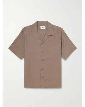 NN07 Julio 5708 Camp-Collar Linen Shirt - Natural
