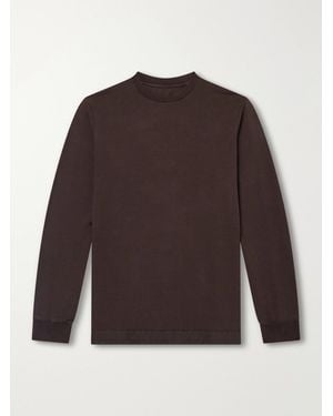 Casey Casey Felix Gabardine-Trimmed Cotton-Jersey T-Shirt - Brown
