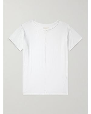 Greg Lauren Panelled Cotton-Jersey T-Shirt - White