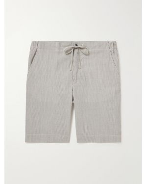 Loro Piana Straight-Leg Striped Wool-Blend Shorts - Grey