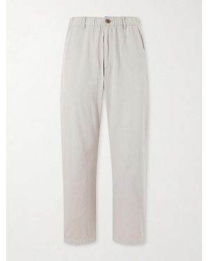 Remi Relief Straight-Leg Cotton-Twill Trousers - White