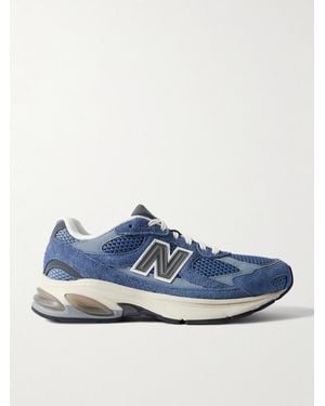 New Balance Abzorb 2010 Leather-Trimmed Mesh And Suede Trainers - Blue