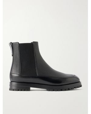 Manolo Blahnik Elvetico Manny Full-Grain Leather Chelsea Boots - Black