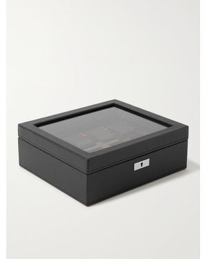 Wolf Roadster Full-grain Vegan Leather Eight-piece Watch Box - Grey