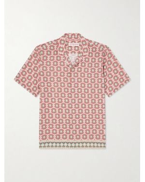 Orlebar Brown Maitan Passetto Camp-Collar Printed Lyocell Shirt - Pink