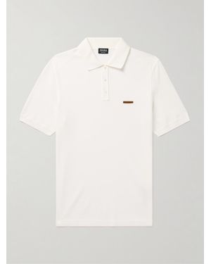 ZEGNA Slim-Fit Cotton-Piqué Polo Shirt - Natural