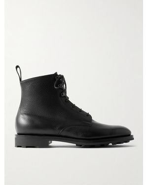 Edward Green Ardmore Full-Grain Leather Derby Boots - Black