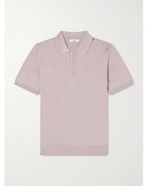 MR P. Silk And Cotton-Blend Polo Shirt - Rosa