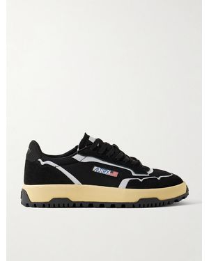 Autry Wildpace Nubuck And Rubber-Trimmed Suede And Mesh Sneakers - Black