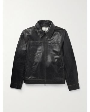 Oliver Spencer Norton Leather Jacket - Black