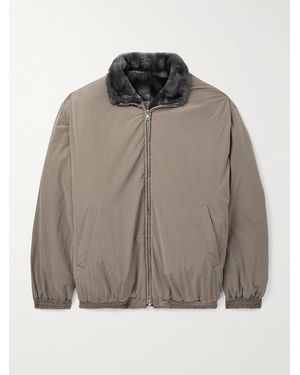 Ssstein Mouton Reversible Shell And Shearling Jacket - Grey
