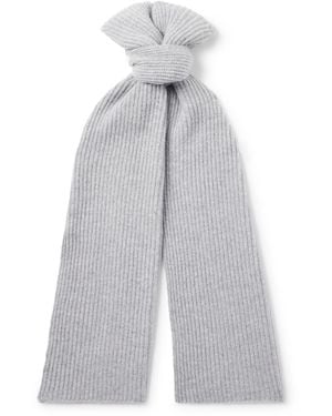MR P. Ribbed Cashmere Scarf - White