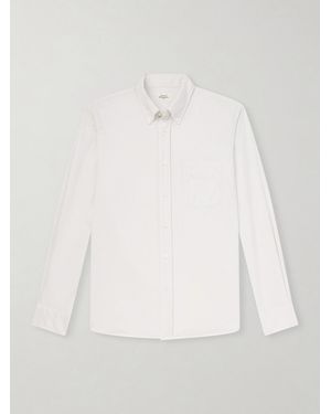 Hartford Pitt Button-Down Collar Tencel Lyocell, Cotton And Linen-Blend Shirt - Natural
