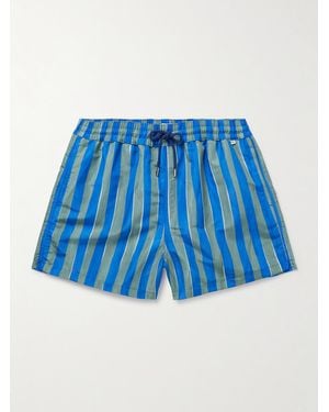 Paul Smith Straight-leg Mid-length Striped Recycled Swim Shorts - Blue