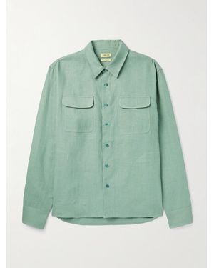 De Bonne Facture Linen Overshirt - Green