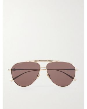 Gucci Bamboo Aviator-Style-Tone Sunglasses - Metallic
