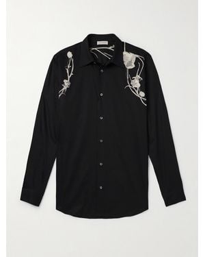 McQueen Camicia Con Ricamo - Nero