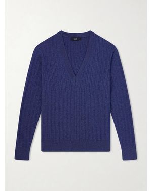 dunhill Ribbed Cashmere Jumper - Blue