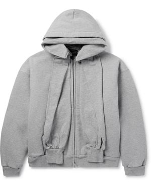 パーカー・フーディ [Balenciaga] Incognito deconstructed cotton jersey hoodie Balenciaga Incognito Deconstructed Cotton Jersey Hoodie in