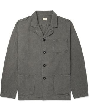 Massimo Alba Florida Puppytooth Cotton Overshirt - Gray