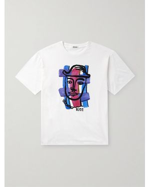 Bode Chapeau T-Shirt aus Baumwoll-Jersey mit Print - Weiß