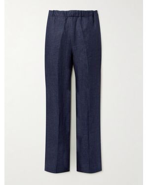 Piacenza 1733 Gerade geschnittene Hose aus Leinen - Blau