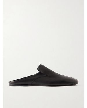 Dries Van Noten Leather Slides - Black