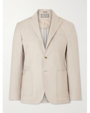 Canali Wool And Linen-Blend Blazer - Natural