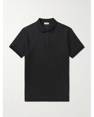 Burberry Ekd Logo-Embroidered Cotton-Piqué Polo Shirt - Black