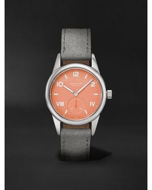 Nomos Club Campus Hand-Wound 38.5mm Stainless Steel and Suede Watch - Schwarz