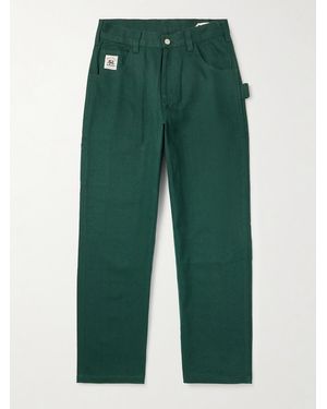 Bode Knolly Brook Straight-Leg Cotton-Twill Trousers - Green