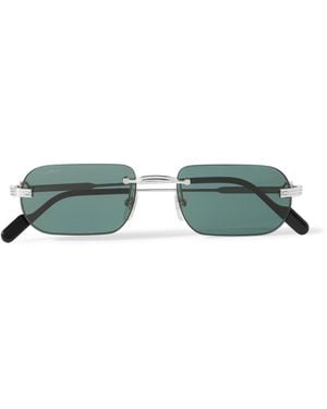 Cartier Première De Cartier Square-Frame Rimless Acetate And-Tone Sunglasses - Green