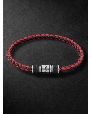 Chopard Classic Racing Woven Leather And-Tone Bracelet - Black