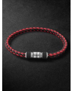 Chopard Classic Racing Woven Leather And-Tone Bracelet - Nero