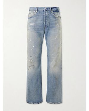 Acne Studios Stain-Printed Straight-Leg Cotton Jeans - Blue