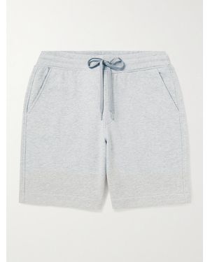 Handvaerk Varsity Straight-Leg Cotton-Jersey Drawstring Shorts - Blue