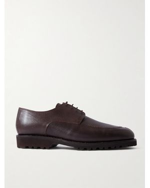 Majordome M32 Split-toe Cross-grain Leather Derby Shoes - Brown